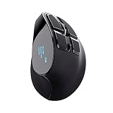 Trust Voxx Rat  n Vertical Inal  mbrico Recargable  Bluetooth o 2 4 GHz  Mouse Ergon  mico  9 Botones  1200 1600 2000 2400 PPP  Ordenador Port  til PC Mac Macbook Chromebook  Negro