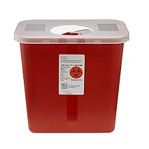 Sharps Container, SharpSafety 1-Piece 10 H X 10-1/2 W X 7-1/4 D Inch 2 Gallon Red Rotor Lid, 8970 - Case of 20