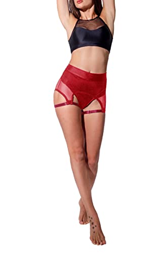 Bzb Womens Booty Shorts Trendy High Waisted Yoga Hot Pants Festival Garter Clubwear Pole Dance Shorts Wine Red #TOP1