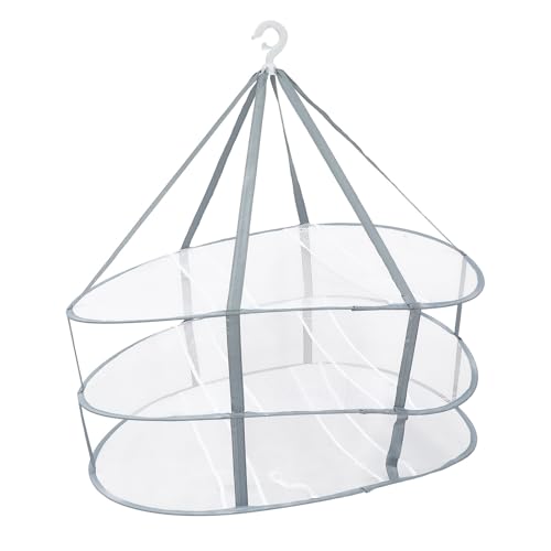 NUOBESTY Tendedero Plegable de Malla de 3 Capas para Secar Ropa Percha Colgante Multifuncional para Calcetines y Suéteres Secadora Portátil para Interior y Exterior Ahorro de Espacio
