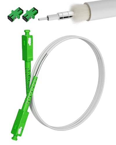 VANDESAIL 3m(10ft) SC/APC to SC/APC Fiber Optic Internet Cable, Armored Single Mode Patch Cable, Fiber Optic Jumper Optical Patch Cord - SIMPLEX - 9/125um - OS1/OS2 Compatible, LSZH White VANDESAIL 3m(10ft) SC/APC to SC/APC Fiber Optic Internet Cable, Armored Single Mode Patch Cable, Fiber Optic Jumper Optical Patch Cord - SIMPLEX - 9/125um - OS1/OS2 Compatible, LSZH White