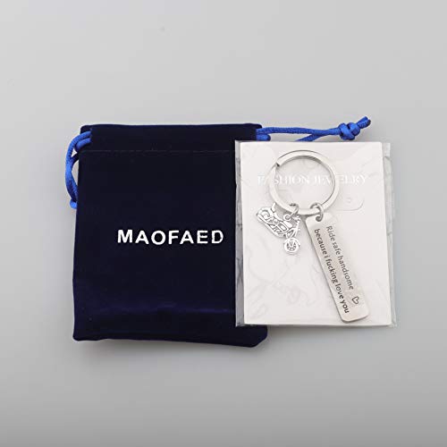 Maofaed Biker Gift Ride Safe Keychain Ride Safe Handsome Because I Fucking Love You Motocycle Keychain Gift For Biker #TOP1