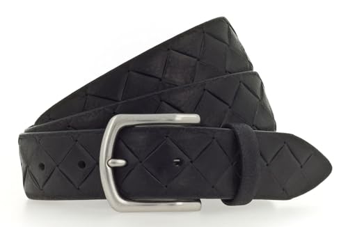 Ceinture cuir noir Vanzetti 35mm W105 en cuir véritable premium