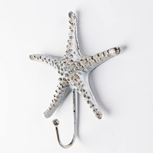 Giftcraft Set of 3 Starfish Shaped Decorative Hooks, Rack for Towels, Jackets, Hats, Metal Coat Hooks Made with Heavy Duty Cast Iron, Wall Mounted Coat Hanger, Unique Ocean Themed Home Decor - Image 4