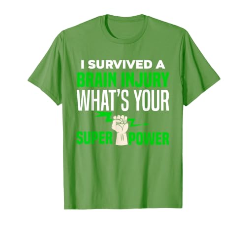 I Survived Brain Injury Awareness, TBI, Brain Injury Survivor T-Shirt, Men, Grass Green, Small