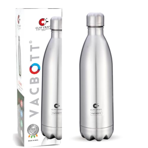 Clay Craft VACBOTT Stark Double Walled|18 Hours Hot and 24 Hours Cold Water Bottle Vacuum Insulated|Flask|Thermosteel Bottle 700ml,Leak Proof|Gym|Travel Bottle|BIS Certified|1Year Limited Warranty