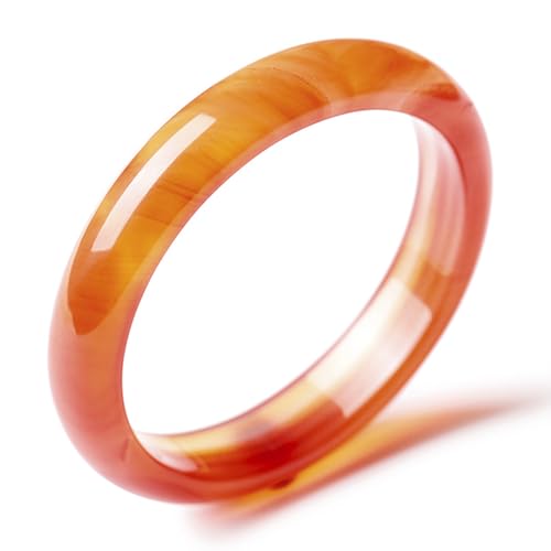 Jade véritable et agate rouge jonc hypoallergénique femme taille 56-58 mm