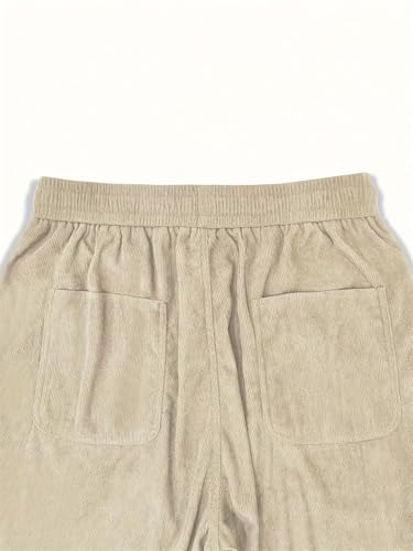 Men Corduroy Pants Loose-Fit Casual Baggy Hosen Regular Length Trousers Cargo Pants4