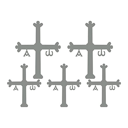 5 x CRUZ VICTORIA ASTURIAS VINILO PEGATINA ADHESIVO COCHE MOTO ASTURIANA DECAL (Gris Claro)