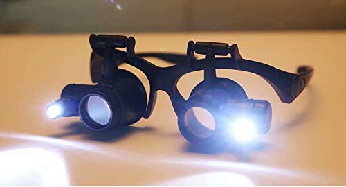 2,5-Fach 4-Fach 6-Fach 8-Fach 10-Fach 15-Fach 20-Fach 25-Fach Lupe Lupe mit LED-Lichtmikroskop Doppelauge Lupa-Brille Lupe Lupenlinse Uhrenreparatur Fernglas