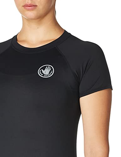 Body Glove Women's Standard Smoothies In-Motion Solid Short Sleeve Rashguard With Upf 50+, Black, Large #TOP1