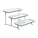 3 Tier Rectangular Serving Platter, Three Tiered Cake Tray Stand, Food Server Display Plate Rack, Gold Wire (Gold)