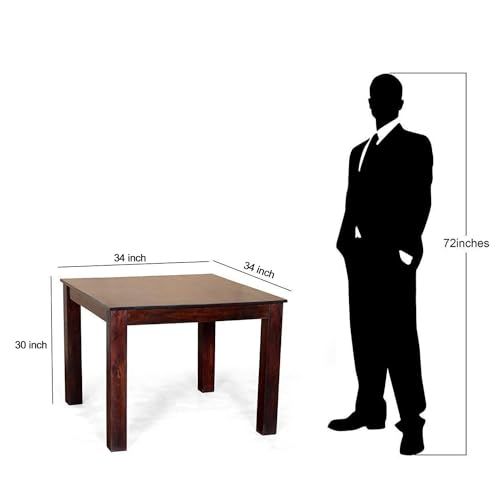 Image of Furniture Solid Sheesham Wood 4 Seater Dining Table Set with Chairs | Wooden Four Seater Dining Set for Home, Kitchen, Living Room & Restaurants (Mahogany Finish) | 1 Year Warranty