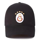 Galatasaray 5 Star Logo Baseball Cap, Official Soccer Fan Hat, Adjustable Fit, Premium Embroidered Design-%100 Cotton CİMBOMBOM TARAFTARINA (Black)