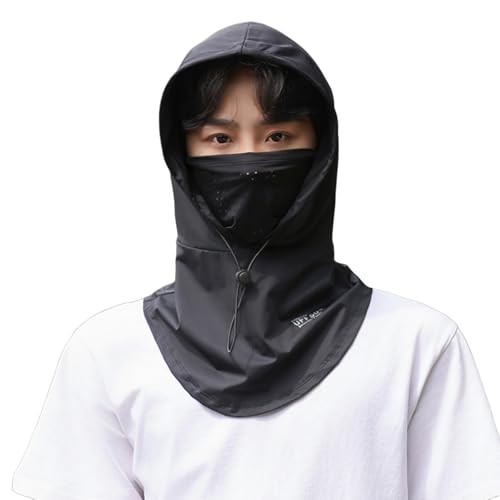 YEKEYI Balaclava Face Cover Balaclava Mask Sun UV Protection Hood Breathable Full Head Mask Cycling Skiing Fishing Hat A-Black