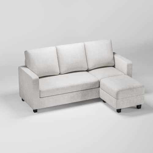 Flamaker Convertible Sectional Sofa Couch, L-Shaped Couch 3-Seat Sofa With Reversible Chaise, Modern Linen Fabric Couches For Living Room, Apartment And Small Space (Grey) #TOP7