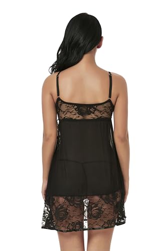 ADOREJOY Women's Lingerie Lace Babydoll Plus Size Sleepwear Nightwear Mesh Chemise