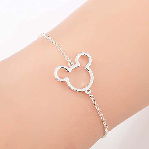 Cute Mouse Bracelets for Women Stainless Steel Silver Plated Cartoon Animal Adjustable Chain Ankle Bracelet Minimalist Christmas Jewelry Gifts2