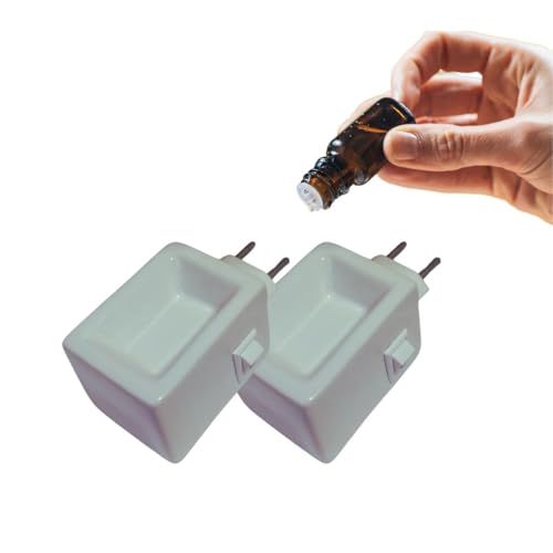Kit 2x Difusor Aromatizador de Aroma de Ambientes Porcelana Branco Quadrado Elétrico Bivolt Maior Po