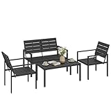 MESA MÁS GRANDE Y SEGURA: Superficie de 95,3x50,5 cm ofrece más espacio para té, aperitivos o reuniones. Mesa HDPE reemplaza vidrio frágil, ideal para hogares con niños pequeños