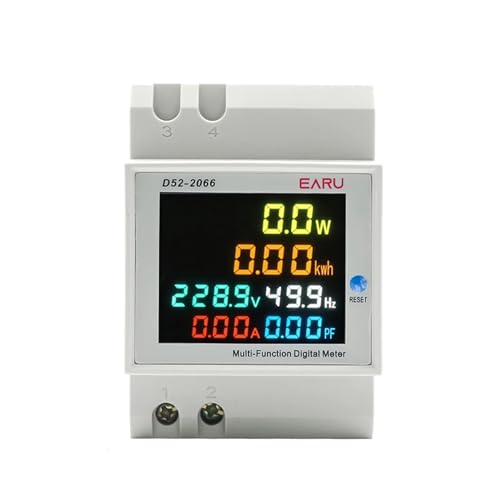 Image of Digital Single Phase Energy Meter Tester Din Rail Electricity Usage Meter AC 110V 40-300V 100A Ampermeter Voltmeter Ammeter Voltage Amps Watt Kwh Frequency Power Factor Meter Multimeter External CT