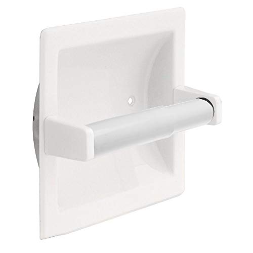 2 Pack - 6-1/4" White Toilet Paper Holder Spring Loaded Roller Replacement (A-2615) #TOP2