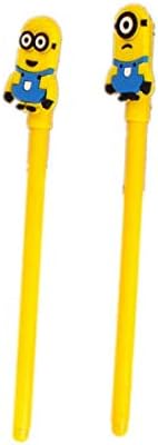 WINDO Cute Silicone Yellow Minion Black Gel Pen 2pcs Despicable Me Pen Ink Kids SDDJ016