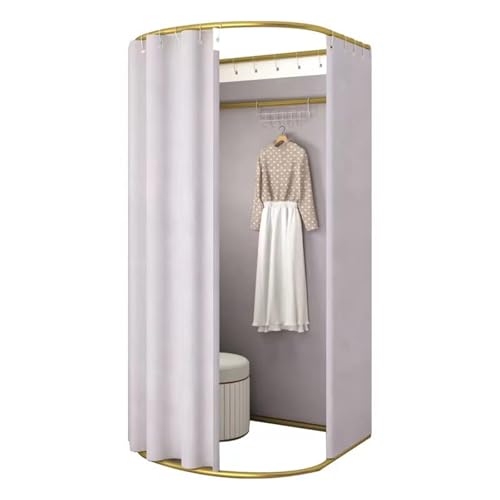 Clothing Store Fitting Room with Shading Curtain Portable Temporary Mobile Privacy Protection Dressing Room Foldable Mall Simple Changing Room and Temporary Mobile Room 200x100x95cm (Grey)