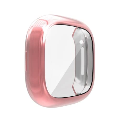 Image of YODI Soft TPU Screen Protector Case Compatible with Fitbit Sense /Versa 3, Protective Cover Bumper Accessories for Men Women (Rose Gold)