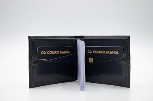 Kit Masculino Cinto Elástico Dupla Face Carteira Couro Legítimo Especial Dia dos Pais (Modelo 1)