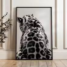 DIHANSM Schwarz-weißes Leopardenlippen-Bild Nr. 8 Ball Leopard Print Room Canvas Picture (50x70cmx3/Unframed)