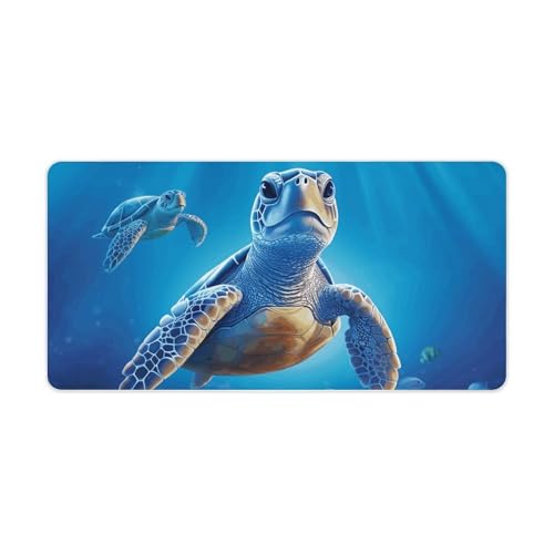 Grand tapis de souris tortue bleue pour l'organisation du bureau maison