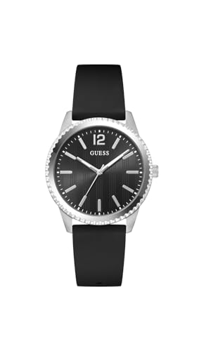 Montre Guess Chip GW1063G1 montre homme noire quartz analogique bracelet silicone 40mm
