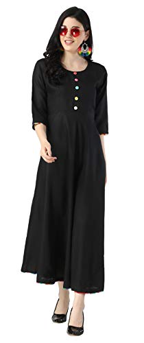Image of DHRUVI TRENDZ Women Rayon Anarkali Kurta