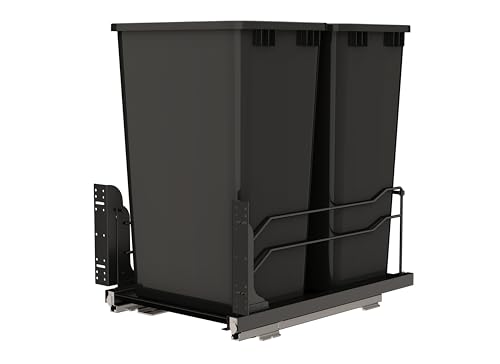 Image of Rev-A-Shelf Double Pullout Trash Can w /Soft-Close, 14.5 inch Min Opening