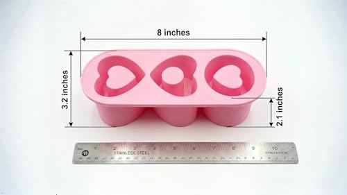 Molde de silicona para 3 cubitos de hielo, rosa miniatura 3