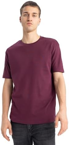 DeFacto Camiseta Para Hombre, Color Gris Oscuro., L