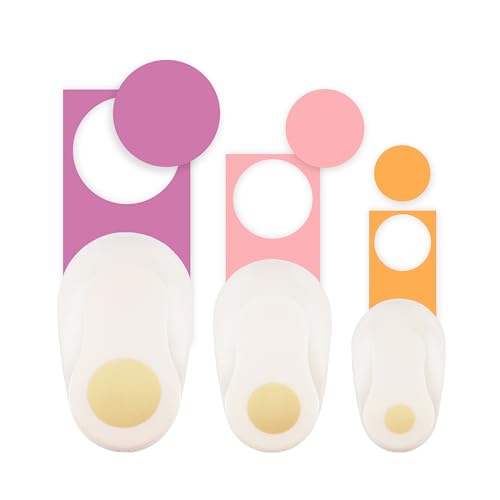 Vaessen Creative Stanzer Set Kreis 8 16 und 25 mm 3 Stück bis zu 160 g/m zum Basteln mit Papier und Scrapbooking Weiß
