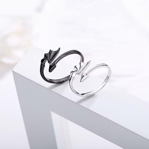Matching Rings for Couples Best Friends - Adjustable Rings Promise Rings for Him Her, Wings Shaped Hugging Protection Jewelry - Gift Wrap3