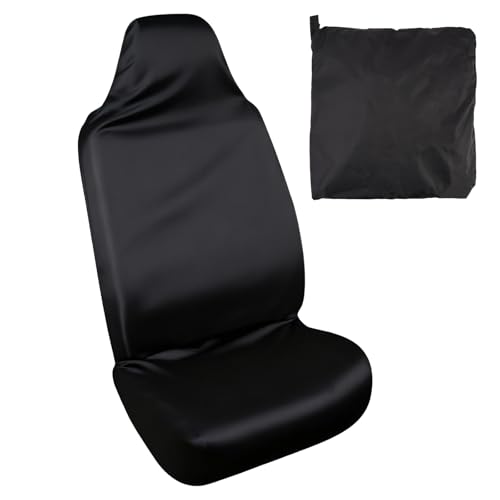 Xyvor Funda Asiento Coche Delantero 138x56 cm, Fundas Asientos Coche Universales, Funda Impermeable y Antiincrustante para Asiento de Coche, para Taller, Deportes, Niños (Negro)