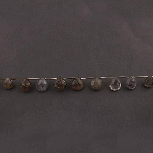 Golden Rutile Faceted Heart Shape Beads en fil de 10 pouces pour bijoux - 3