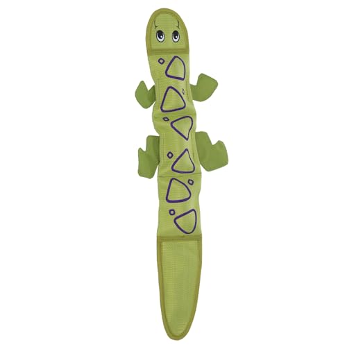 Kyjen 30012 Outward Hound Fire Biterz Robustes Material, echter Feuerwehrschlauch, Hundespielzeug, 3 Quietschelemente, Größe L, grün