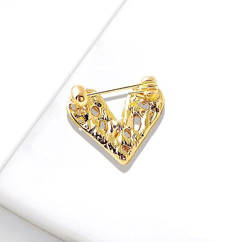 Image of White Crystal Heat Shape Brooches Pins Dainty Rhinestone Love Heart Brooches Women Girls Valentine's Day Gift