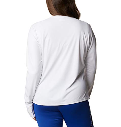Columbia Women's Sun Deflector Summerdry Long Sleeve Shirt, White, 3X Plus