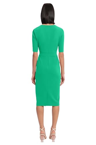 Image of Donna Morgan Women's Curved Waist Seam Crepe Workwear Dress Career Office Desk to Dinner Event Occasion Guest of
