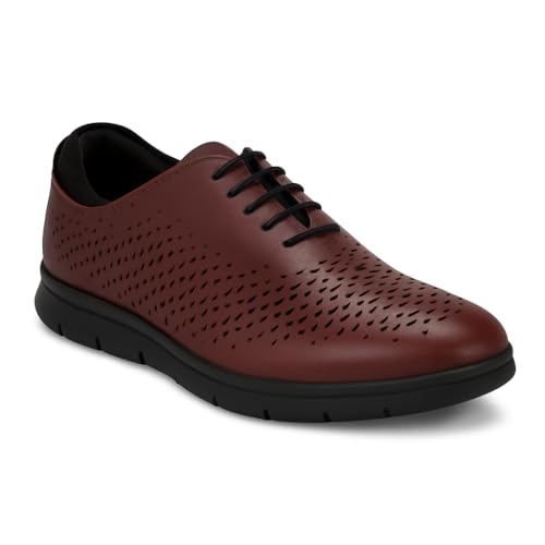 Image of Legwork Voyager Lined Laser Wingtip Oxford Full Grain Leather Dress Shoes /Sneakers (Navy-Ink)