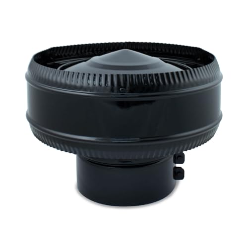 CAEXVEN Sombrerete Antirevocante CAEXVEN 150mm | Acero Reforzado Negro | Protección Total contra Viento y Lluvia | Fabricado en España
