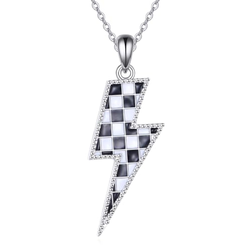 YFN Lightning Bolt Necklace Sterling Silver Lightning Bolt Sport Pendant Necklace Sport Jewelry for Women Sporty Gifts for Athletes