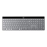 サンワダイレクト ソーラー キーボード Bluetooth テンキー付き 静音 日本語配列 マルチペアリング iOS/Android/Mac/Windows対応 ワイヤレス 薄型 グレー 400-SKB077