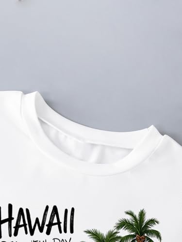 Image of RoseSeek Girl's Graphic Drop Shoulder Star Print Tee Tops Short Sleeve Crew Neck Summer Shirts